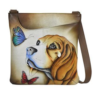 Hand Painted Genuine Leather Medium Crossbody - Puy Love :3